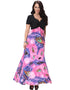 Deep V-Neck Printed Jumpsuit Dress